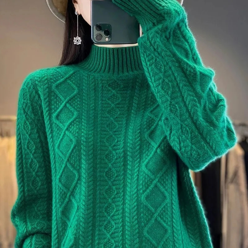 Warm Crew Neck Sweater for Ladies