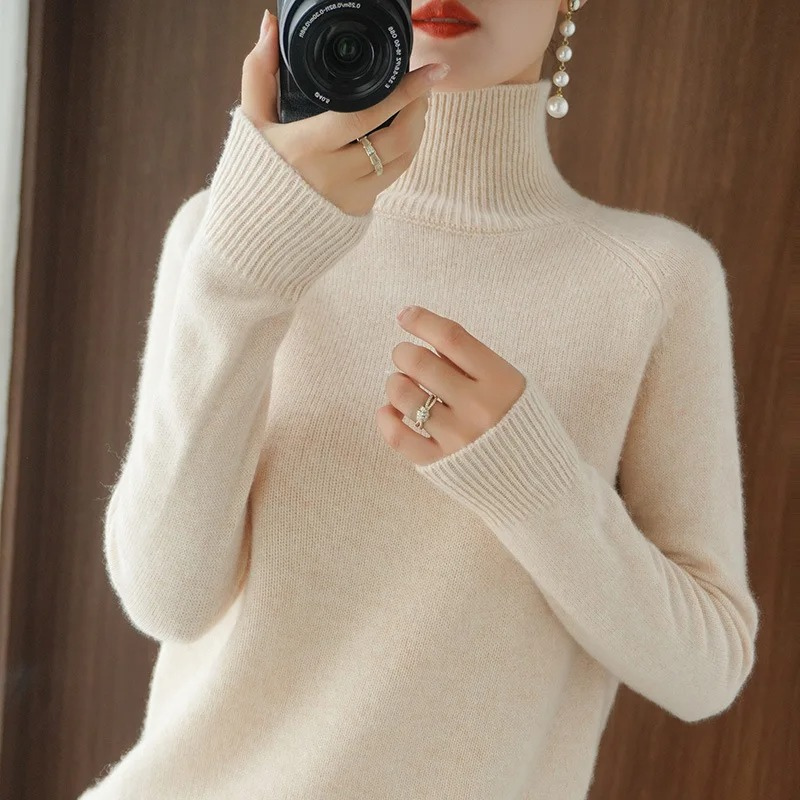 Cozy Long Sleeve Winter Sweater for Women - BritishElegance