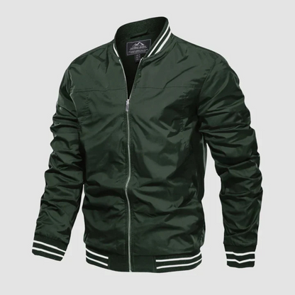 Men’s Classic Striped Trim Bomber Jacket