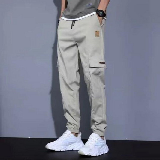 Comfortable Elastic Waist Casual Cargo Pants for Men - BritishElegance