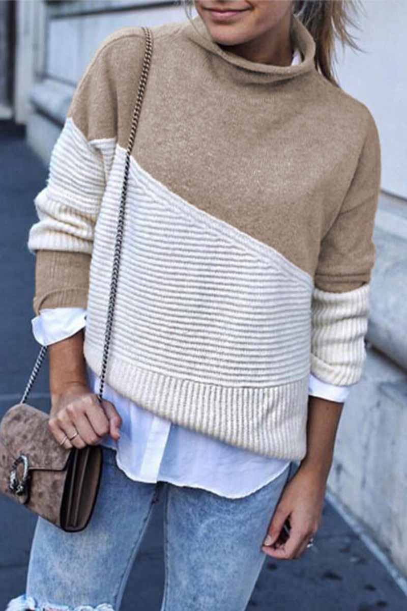 Warm Women's Colourful High Neck Sweater - BritishElegance