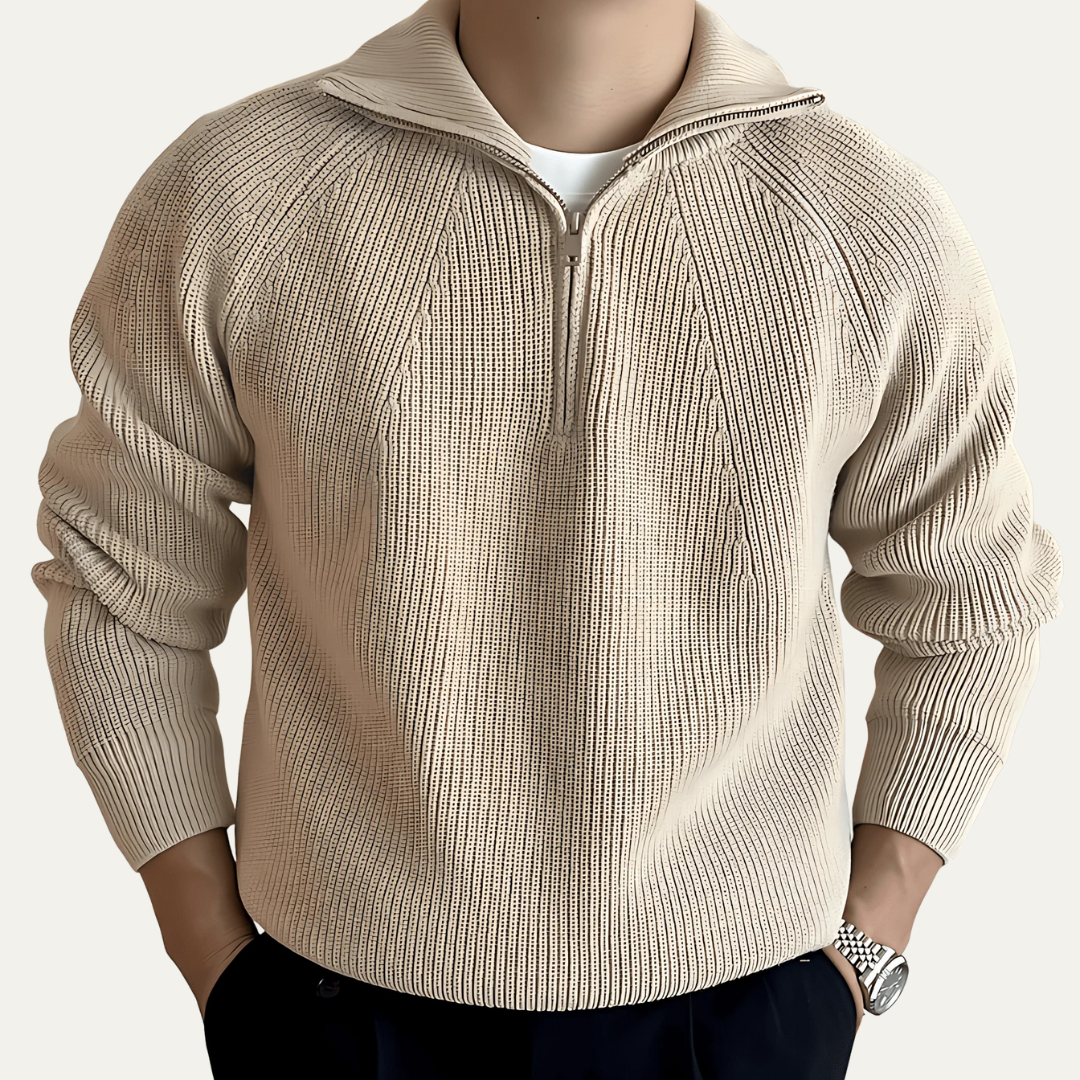 Men’s Classic Style Heavy Knit Quarter Zip
