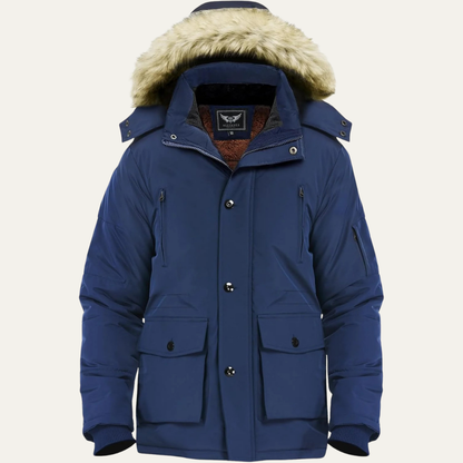 Men’s Mid Length Winter Parka with Detachable Hood