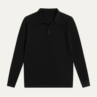 The Sorrento Men’s Ribbed Casual Button Neck Polo Shirt