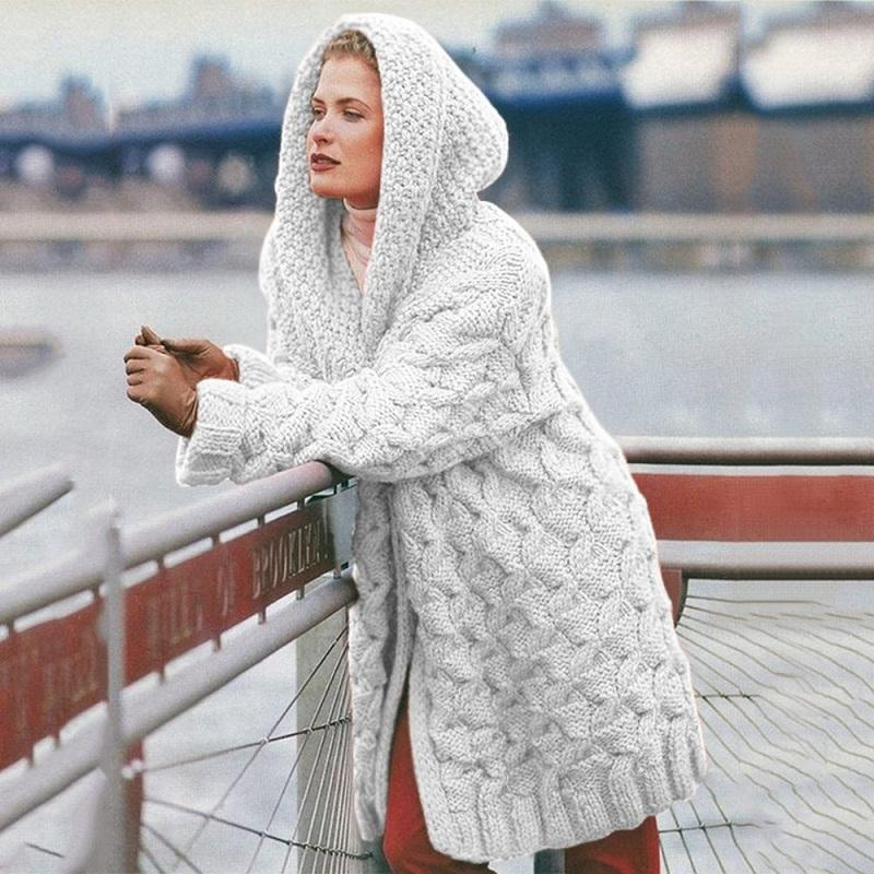 Violet | Women's Long Cardigan | Hooded