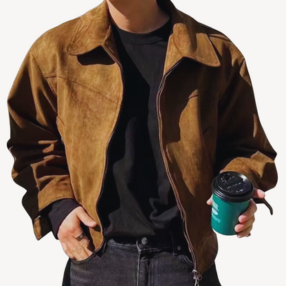 Suede Bomber Jacket for Men