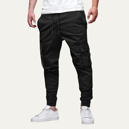 Men’s Tapered Cargo Jogger Pants with Flap Thigh Pockets