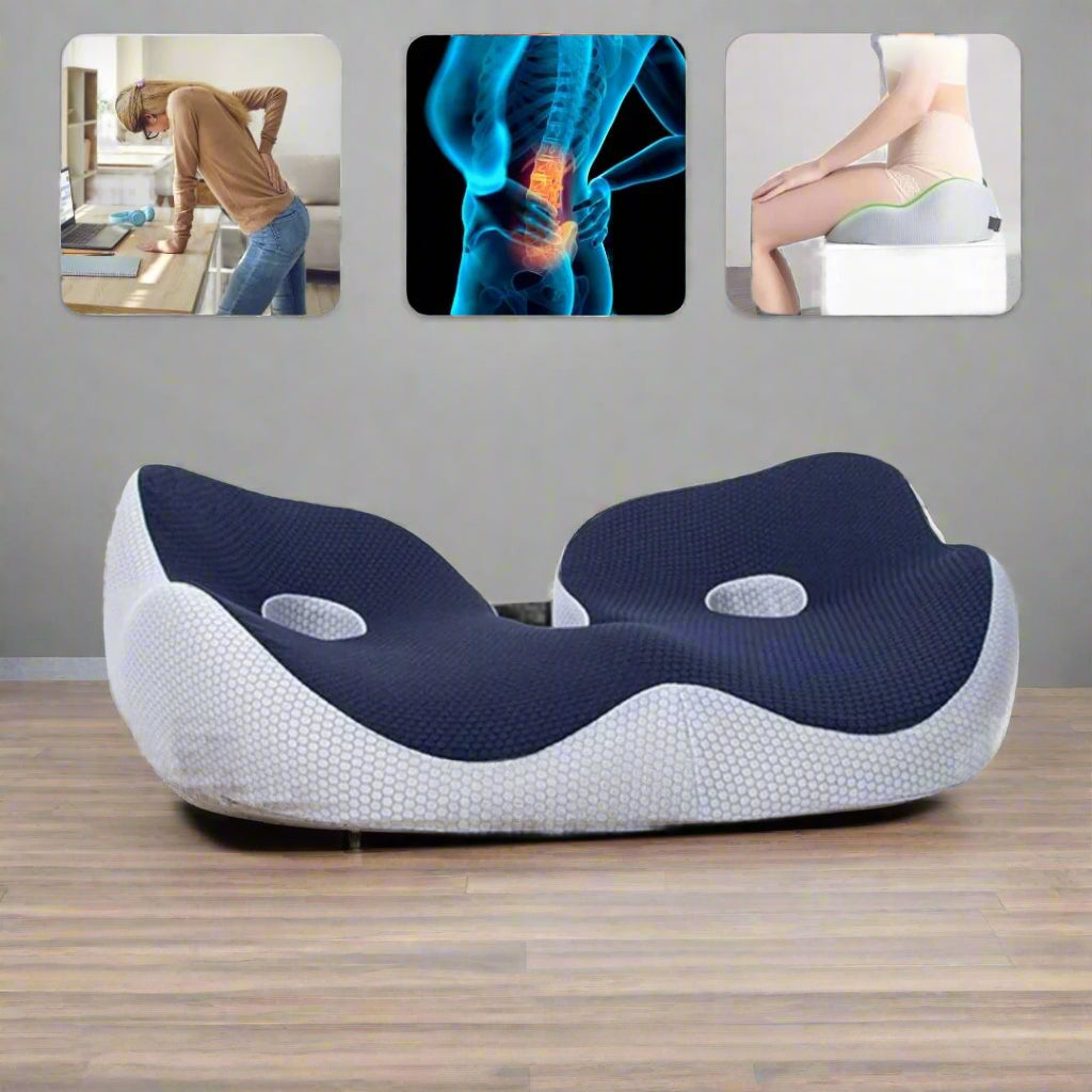Comfortable Gel Seat Cushion for Back Support and Relief - BritishElegance