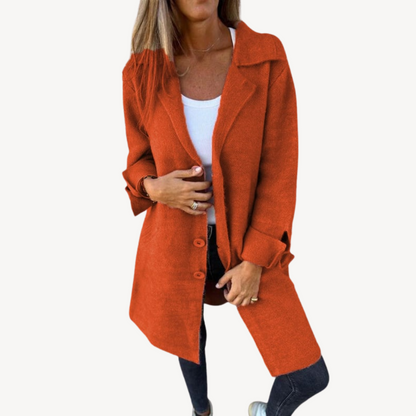 Women's Wool Blend Longline Button Front Coat