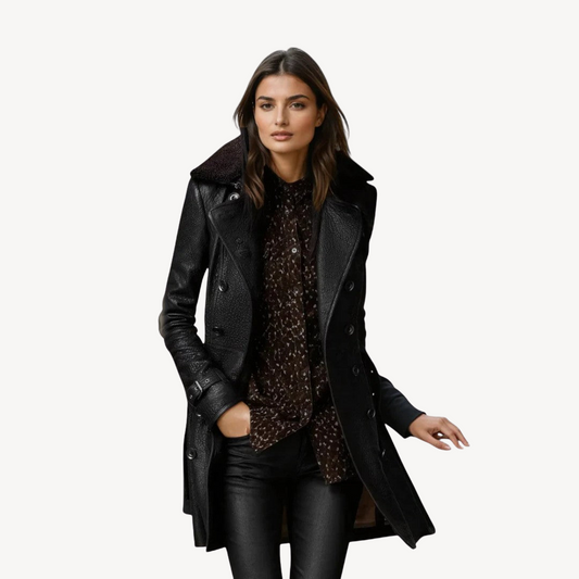 Women's Leather Trench Coat