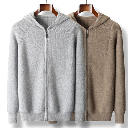 Fabian | Men’s Cashmere Zipper Vest with Hood – Luxury Knit Hoodie