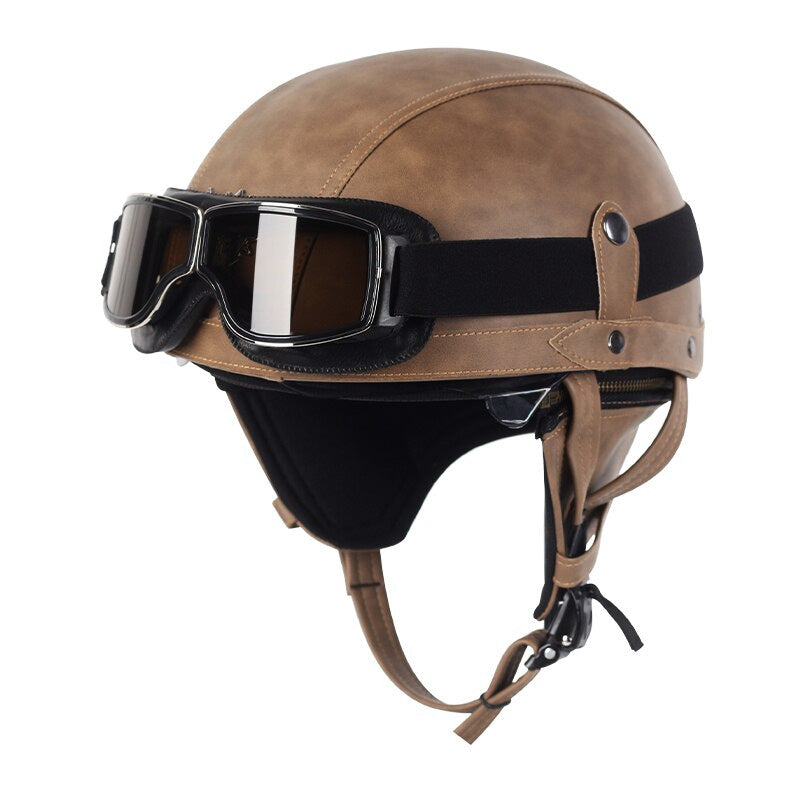 Vintage Style Motorcycle Helmet with UV Protection - BritishElegance