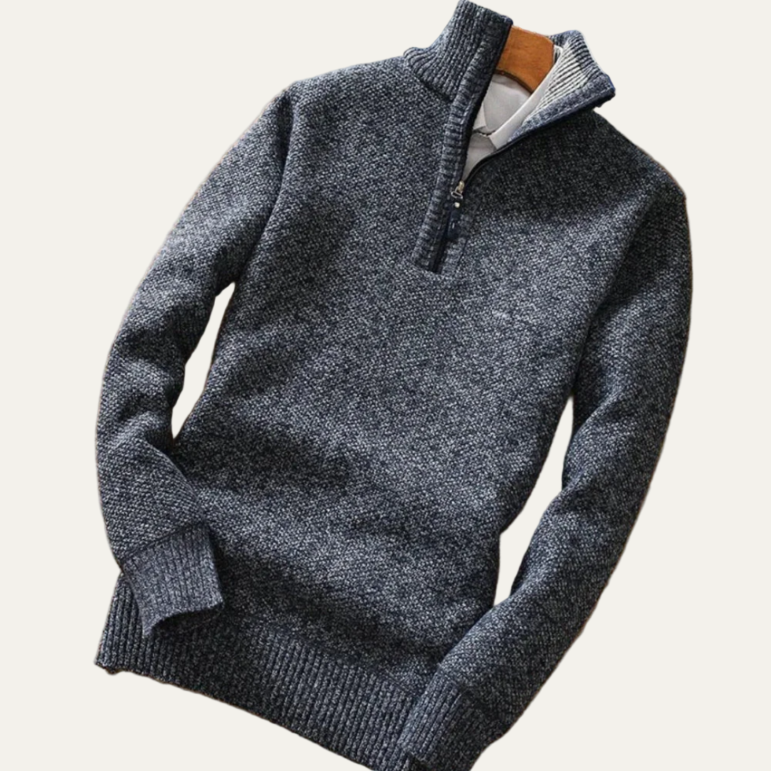 Men’s Refined Mock Neck Quarter Zip Sweater