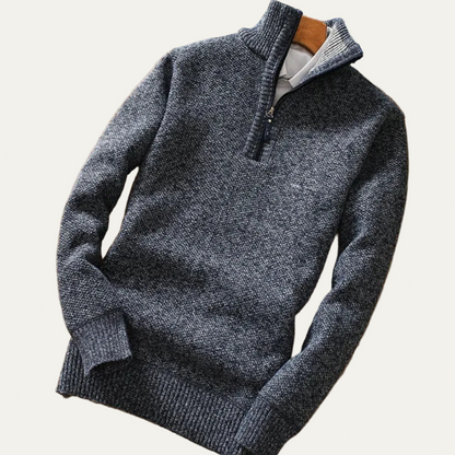 Men’s Refined Mock Neck Quarter Zip Sweater