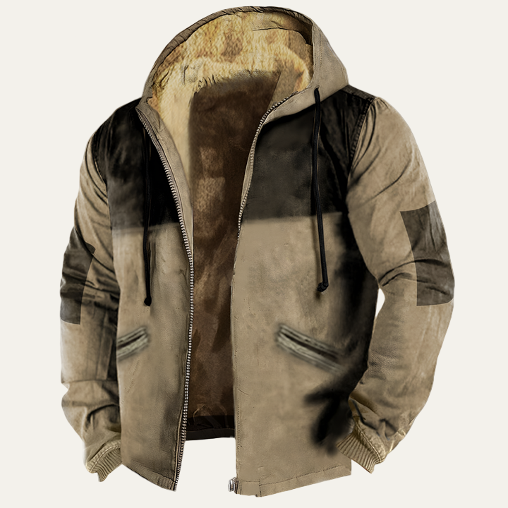Men’s Rugged Sherpa Lined Hooded Parka Jacket