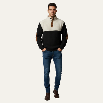Men’s Color Block Button Placket Sweater