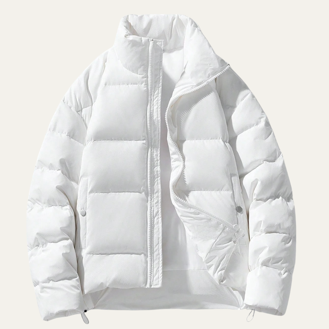 Men’s Insulated Wide Baffle Stand Collar Puffer Jacket