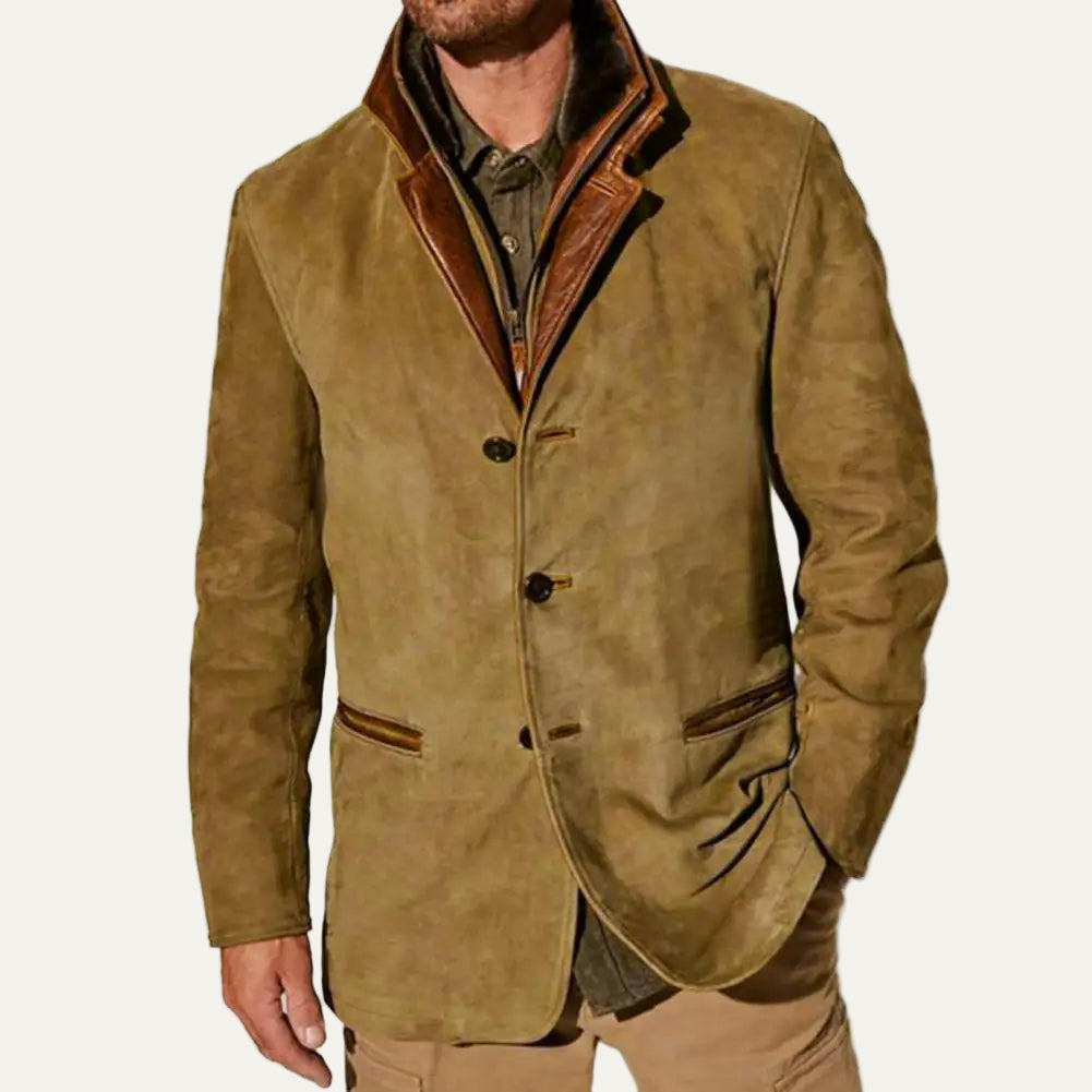 Men’s Vintage Lapel Splicing Work Jacket