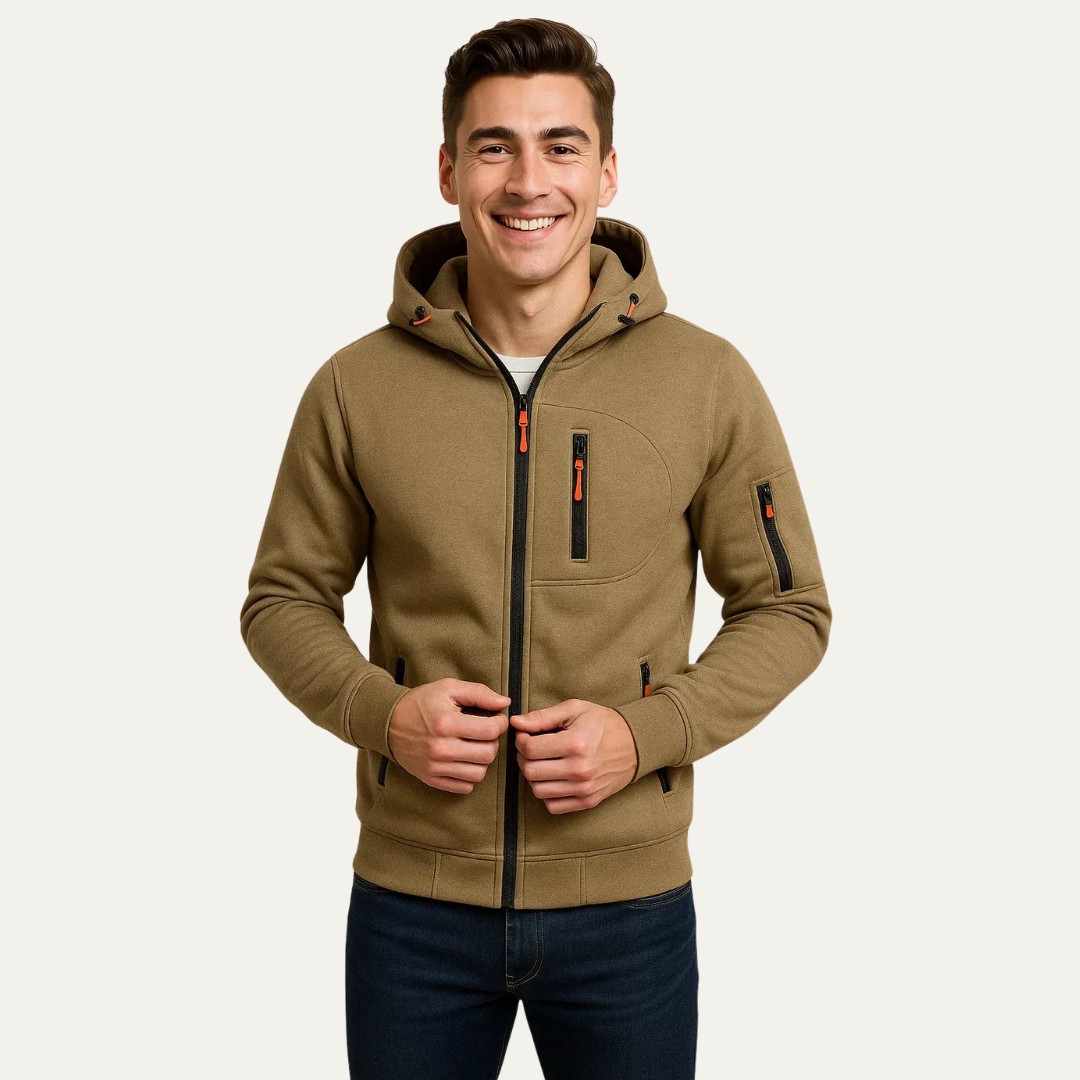 Men’s Sporty Full Zip Technical Hoodie