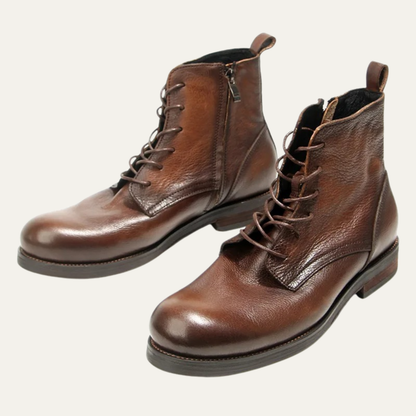 The St Davids Men's Leather Retro Casual Lace Up Boots