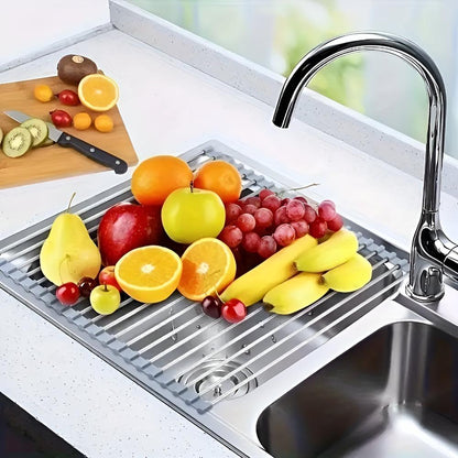 Compact Stainless Steel Dish Dryer Rack - BritishElegance