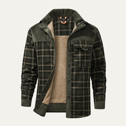 Men’s Solid Fleece Hoodie with Sherpa Lining