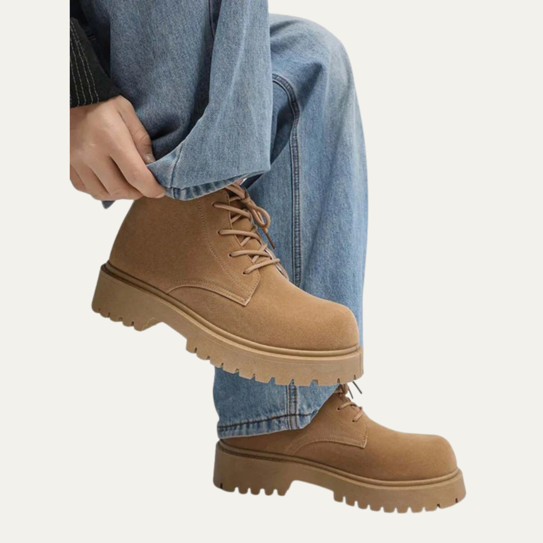 Men’s Retro Lace Up Lug Sole Ankle Boots