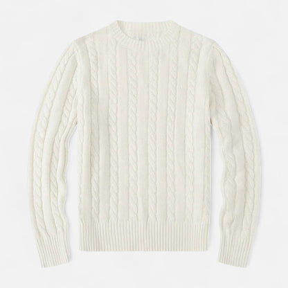 Men's knitted cotton sweater - timeless round neck with modern elegance