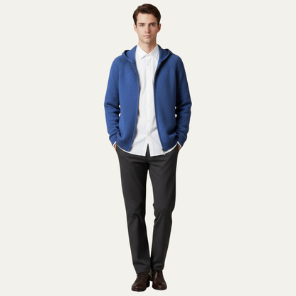 Men’s Full Zip Hooded Knit Cardigan