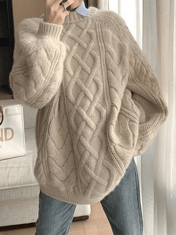 Relaxed Fit Women's Long Sleeve Sweater - BritishElegance