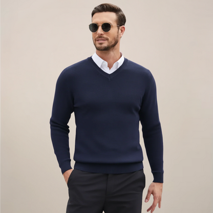 Men’s Classic V-Neck Sweater – Refined Autumn Winter Knit