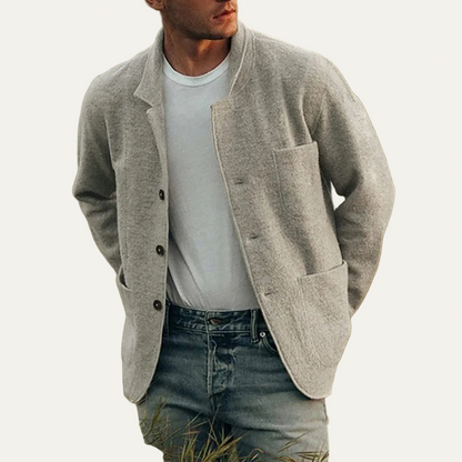 Men’s Relaxed Knit Button Front Cardigan Jacket