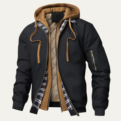 The Courmayeur Men’s Winter Thick Fleece Bomber Hooeded Jacket