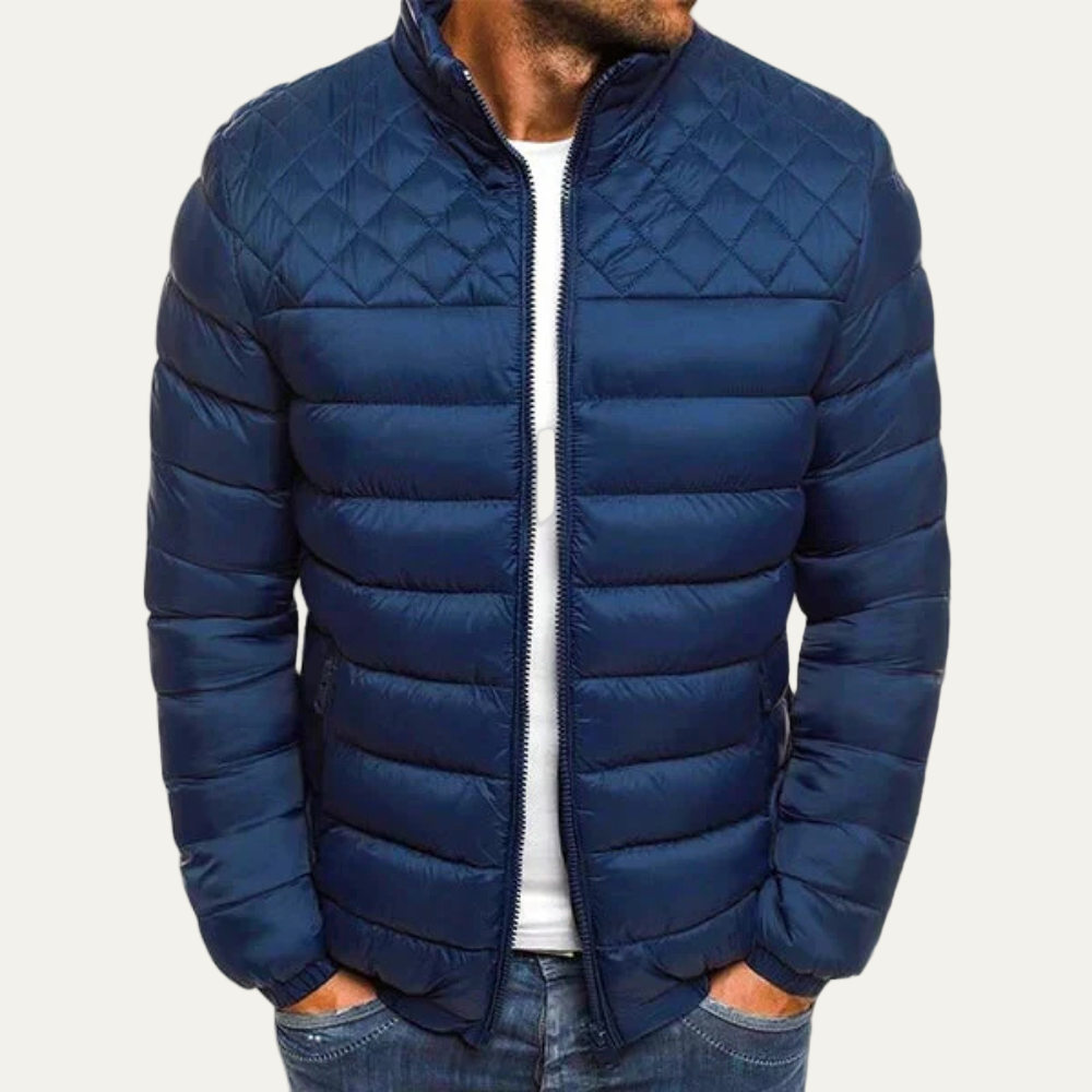 Men’s Quilted Mixed Pattern Puffer Jacket