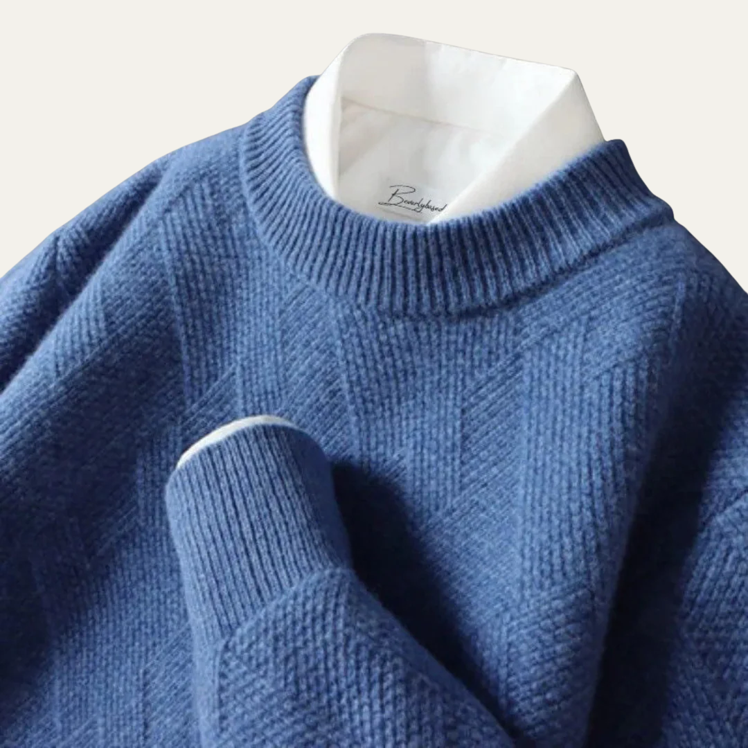 Men’s Geometric Knit Crew Neck Sweater
