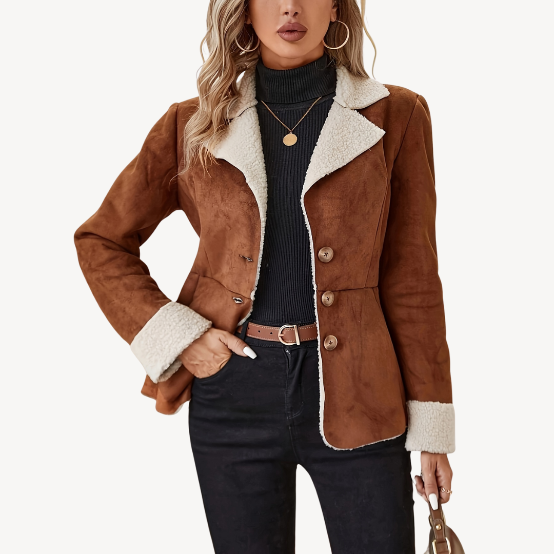 Women's Fleece-Lined Suede Jacket