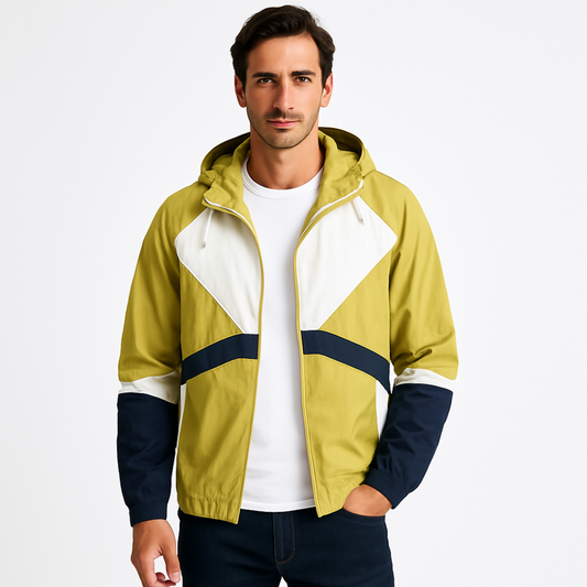 Men’s Lightweight Color Block Windbreaker Jacket