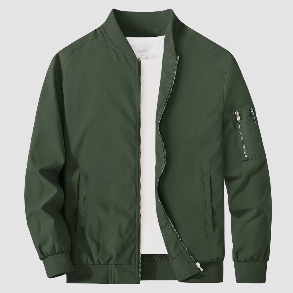 Men’s Classic Full Zipper Bomber Jacket