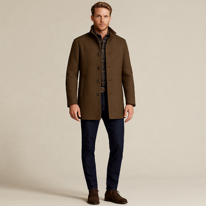 Men’s Double Layer Light Coat with Quilted Inner Vest