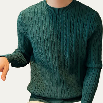 Men’s Classic Vertical Cable Knit Sweater