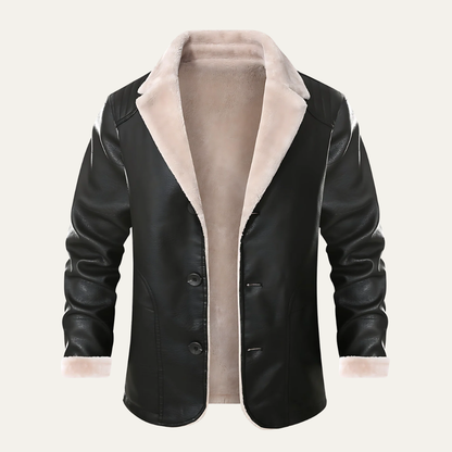 Men’s Faux Shearling Lined Blazer Jacket