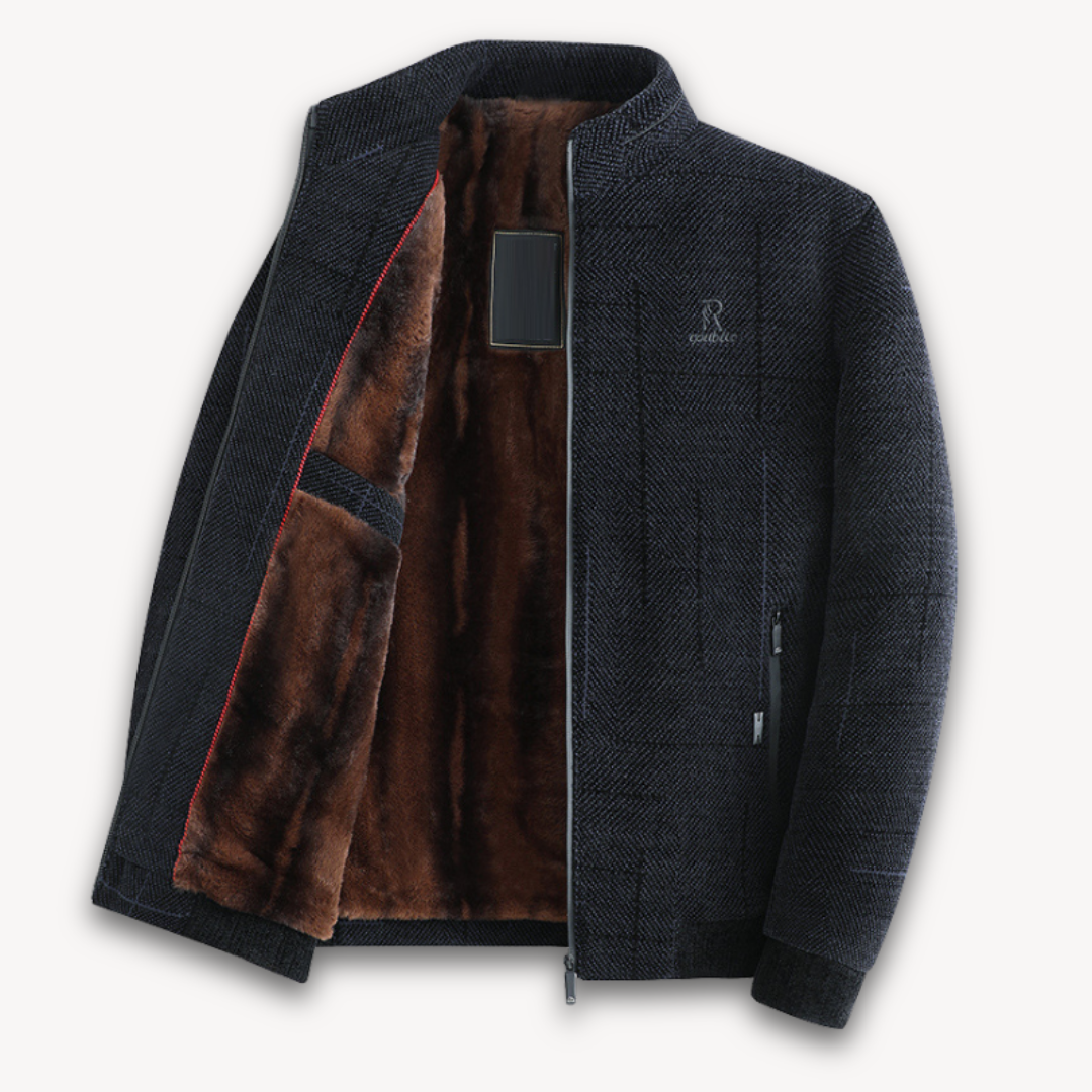 Men's Wool Blend Winter Jacket - Fur Lined, Warm Outerwear