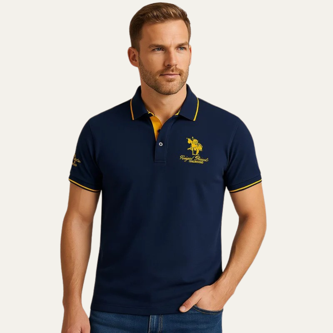 Men’s Athletic Polo Shirt with Contrasting Trim