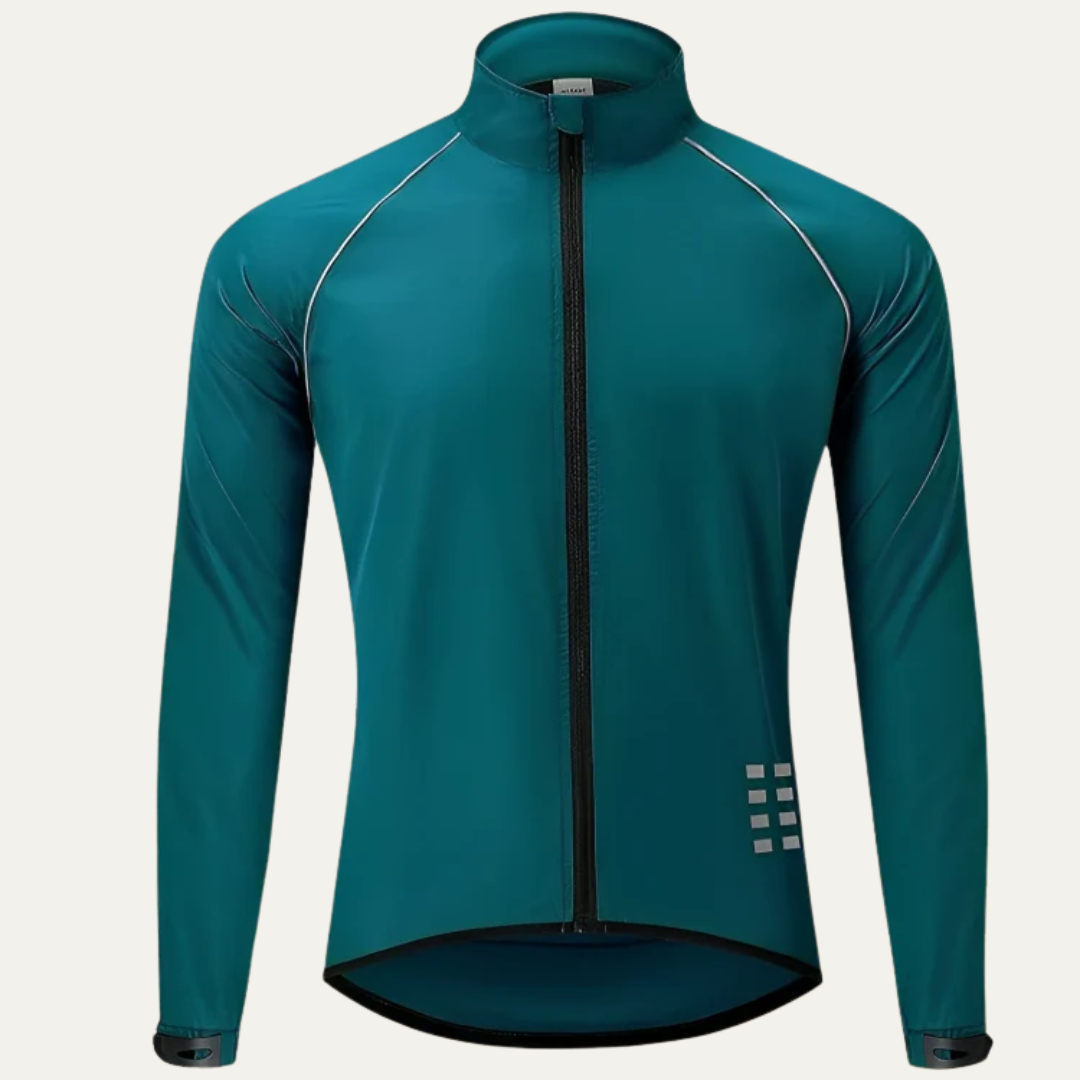 Men’s Reflective High Collar Full Zip Cycling Jacket