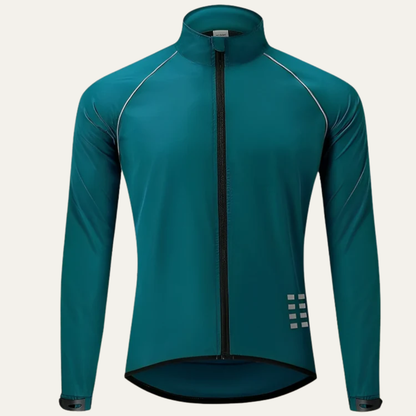 Men’s Reflective High Collar Full Zip Cycling Jacket