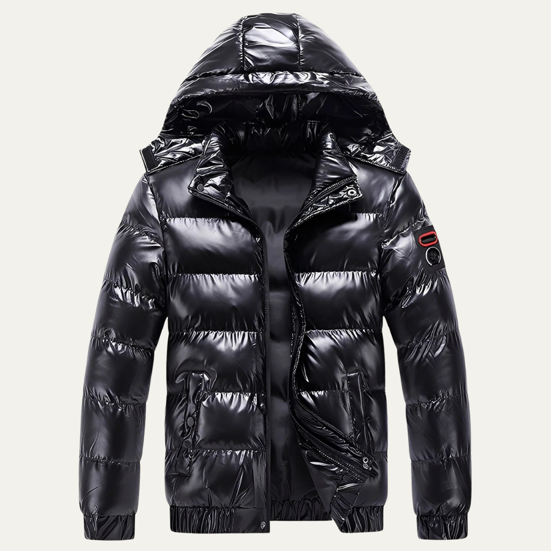 Men’s Patent Quilted Hooded Puffer Jacket