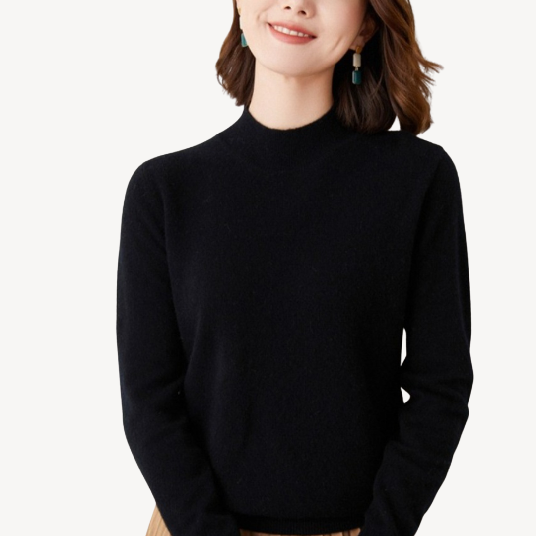 Mock Neck Cashmere Sweater Women