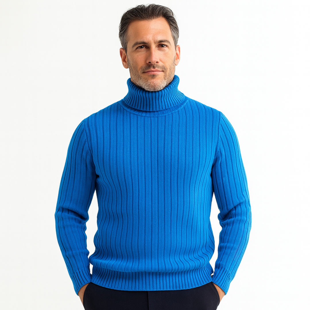 Men’s Oversized Ribbed Turtleneck Sweater