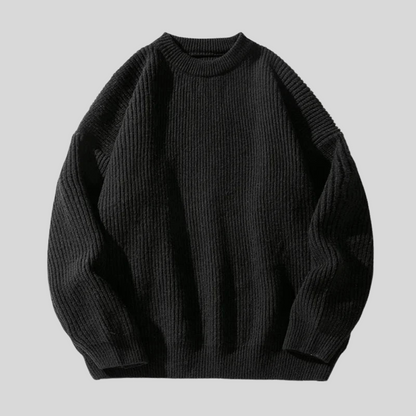 Men’s Relaxed Fit Heavy Rib Knit Crew Neck Sweater