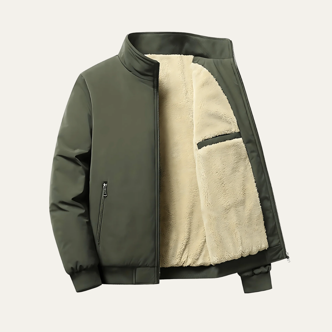 Men’s Warm Faux Fur Lined Flight Jacket